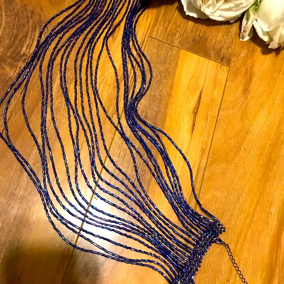 Vintage Multi Strand Beaded Choker  💙 - Picture 4 of 8